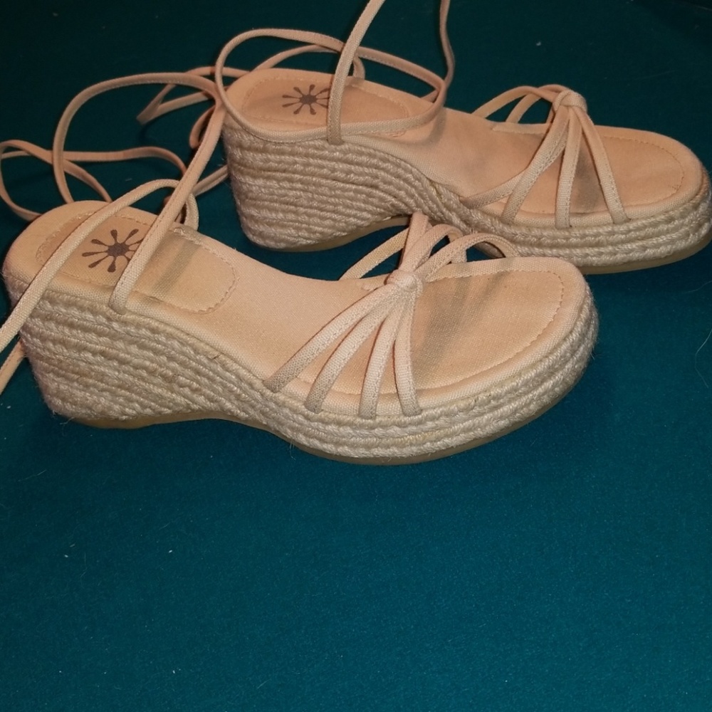 Lace up wedges